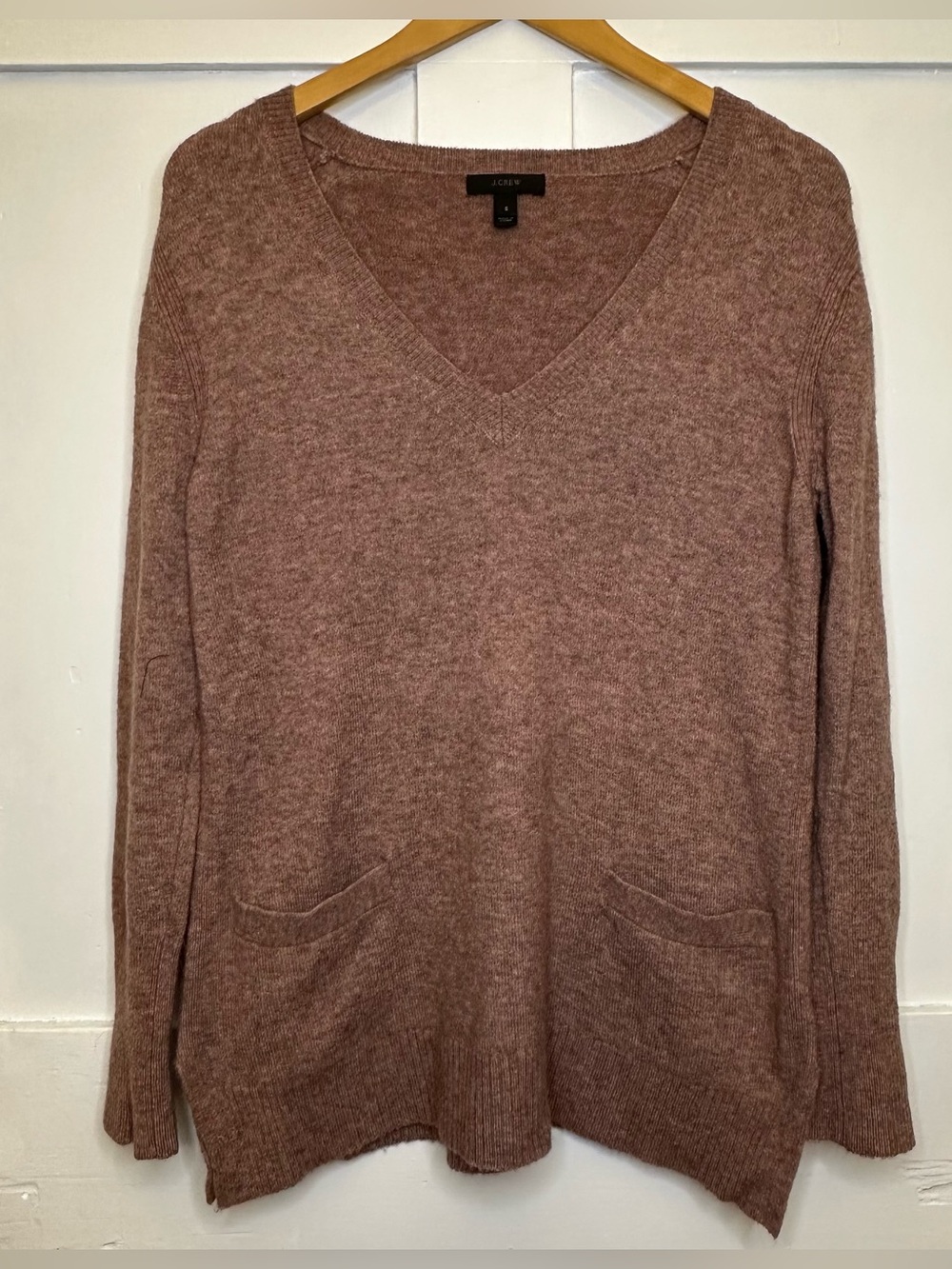 J. Crew Mauve V-Neck Oversized Sweater Size S